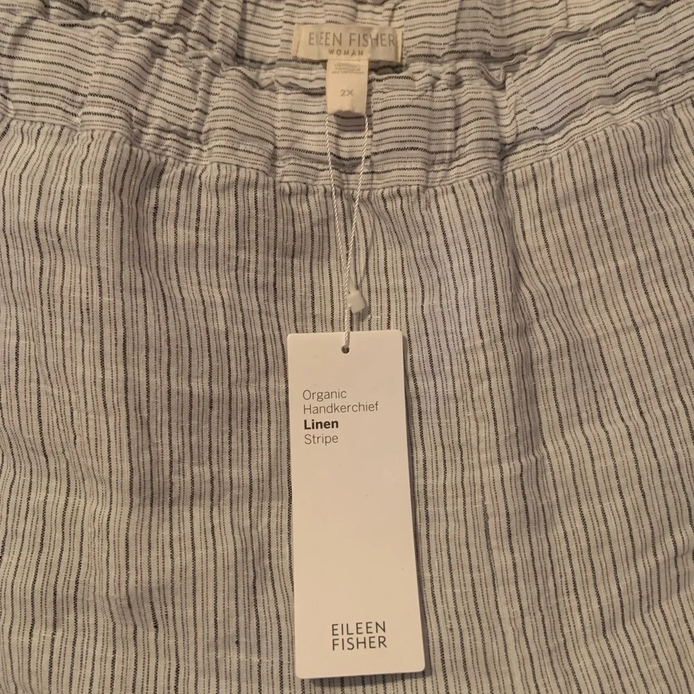 Eileen Fisher Organic Handkerchief Linen Stripe Pants